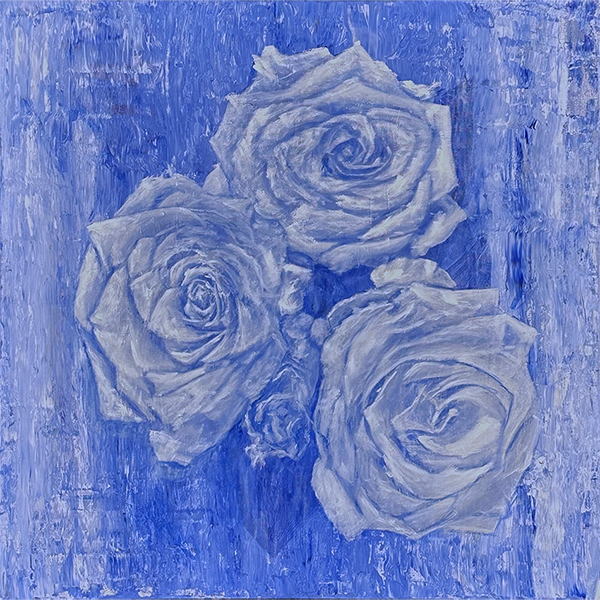 Untitled White Roses On Blue